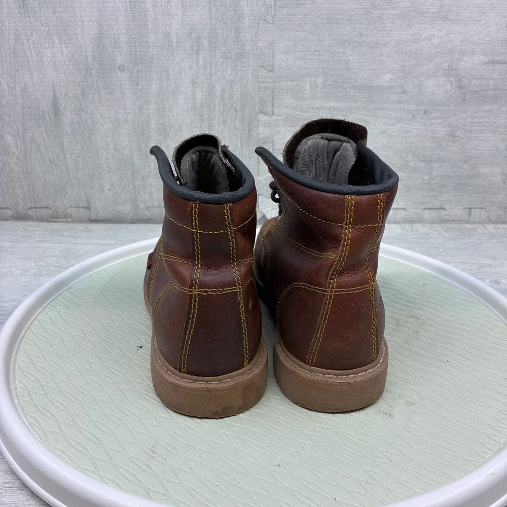 Botas Astillero Work Boots Mens 9 Brown Leather Moc Toe Oil Resistant Heritage